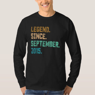 7 Year Old Legend Since September 2015 7th Birthda T-Shirt