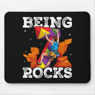 7 Year Old Rock Climbing 7th Birthday Adventures C Mouse Pad