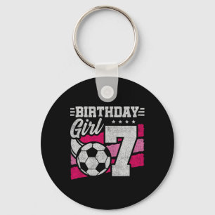 7 Year Old Soccer Birthday - Girls 7th Birthday So Keychain