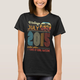 7 Year Old Vintage 2015 7th Birthday 4 T-Shirt