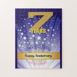 7 Year Recovery Anniversary Bold Numeral Jigsaw Puzzle