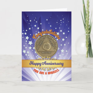 7 Year Recovery Coin Anniversary You Are A Miracle Card