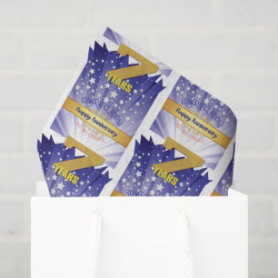 7 Year Sober Anniversary Bold Numeral Tissue Paper