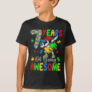 7 Years Of Being Au-some 7 Years Old Autism Awaren T-Shirt