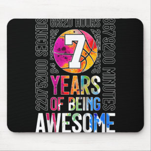 7 Years Of Being Awesome Basketball 7th Birthday _ Mouse Pad