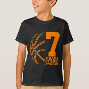 7 Years Of Being Awesome Sketll 7th Birthday T-Shirt