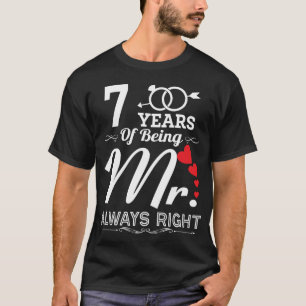 7 Years Of Being Mr. Husband 7th  Anniversary T-Shirt