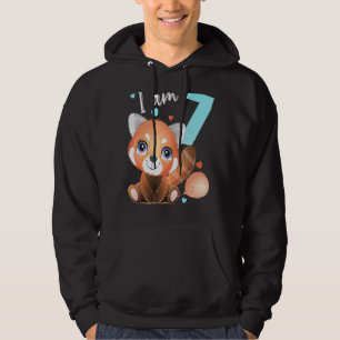 7 Years Old 7 Birthday Outfit Boy Girl Panda Hoodie
