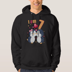 7 Years Old 7 Birthday Outfit Boy Girl Penguin Hoodie