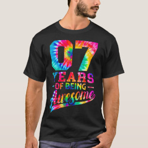 7 Years Old 7th Birthday Tie Dye Being Awesome Men T-Shirt