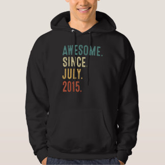 7 Years Old  Awesome Since July 2015 7th Birthday Hoodie