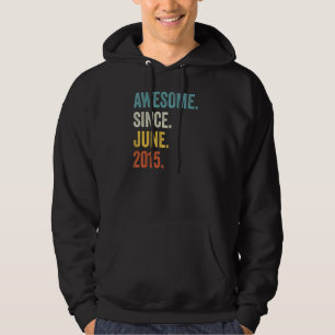 7 Years Old Awesome Since June 2015 7th Birthday Hoodie