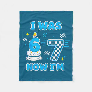 7 Years old birthday i 6 now i'm 7 6 7 birthday ki Fleece Blanket