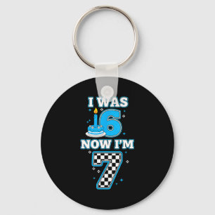7 Years old birthday i 6 now i'm 7 6 7 birthday ki Keychain