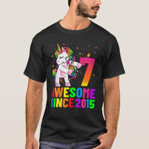 7 Years Old Birthday Unicorn Flossing 7Th Birthday T-Shirt