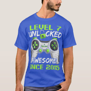 7 Years Old Gamer Boy, Birthday 7 Level Unlocked T-Shirt