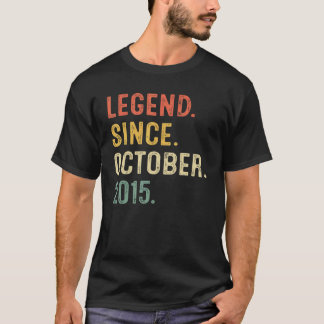 7 Years Old Gift Legend Since October 2015 7th Bir T-Shirt