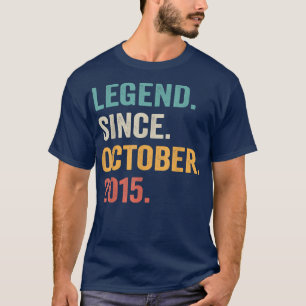 7 Years Old Gifts 7th Birthday Legend Since Octobe T-Shirt
