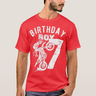 7 years old kid Birthday boy Dirt bike Motorcycle  T-Shirt