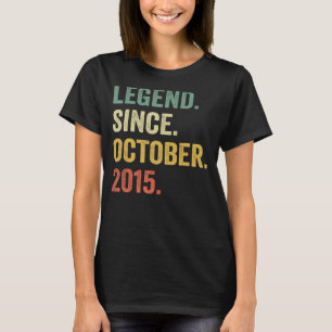7 Years Old Legend Since October 2015 7th Birthday T-Shirt