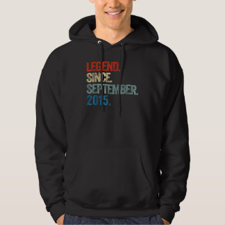 7 Years Old  Legend Since September 2015 7th Birth Hoodie