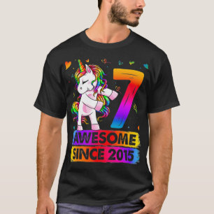 7 Years Old Unicorn Flossing 7th Birthday Girl Uni T-Shirt