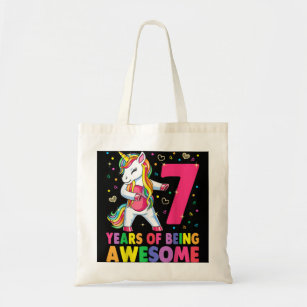 7 Years Old Unicorn Flossing 7th Birthday Girl Uni Tote Bag