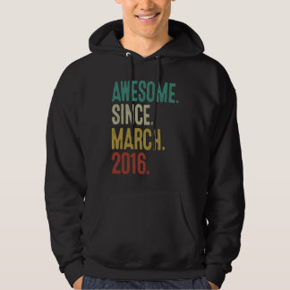 7 Years Old Vintage March 2016 7th Birthday Hoodie