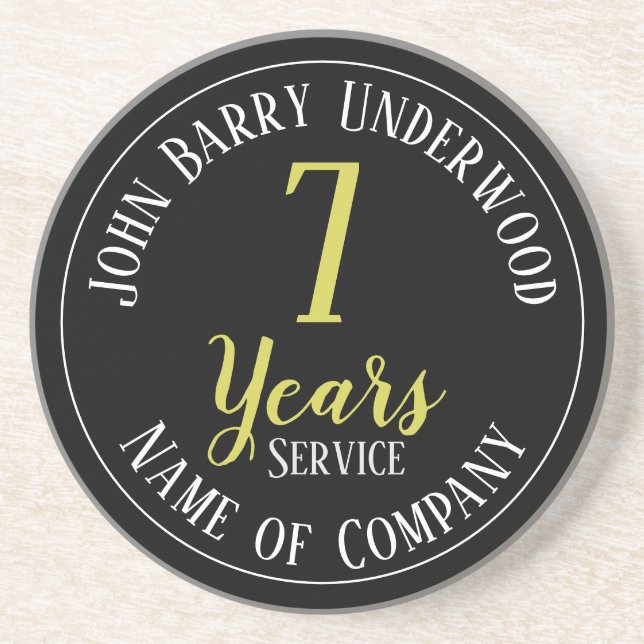 7 Years Service Staff Award Coaster (Front)
