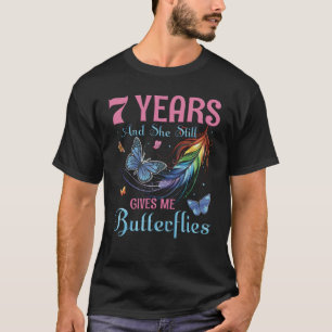 7 Years & She Still Gives Me Butterflies Lesbian A T-Shirt
