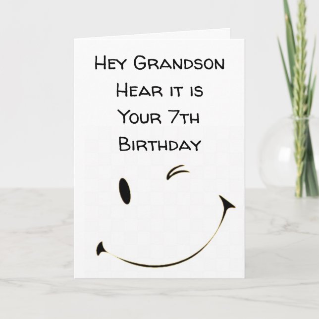 ***7e ANNIVERSAIRE GRANDSON*** Carte (Devant)