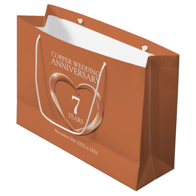 7e anniversaire mariage en cuivre photo grand sac (Devant Angle)
