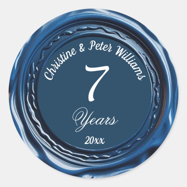 7e Stickers Mariage Cuivre Cire Bleue (Devant)