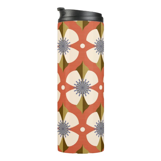 7os buttercup flower brown thermal tumbler (Rotated Right)