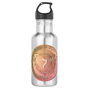 7th/22 Wedding Anniversary Copper  532 Ml Water Bottle