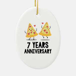 7th Anniversary 7 Years Ceramic Ornament