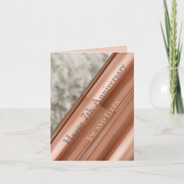 7th Anniversary Copper and Wool Card (Front)