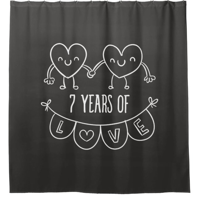 7th Anniversary Gift Chalk Hearts (Front)
