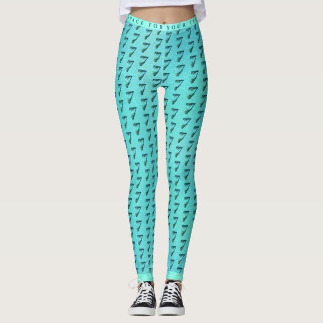 7th Anniversary Peacock Feathers Leggings (Front)