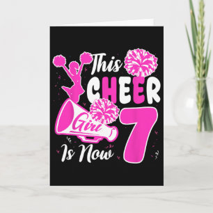 7th Bday Girl This Little Cheerleader Is Now 7 Yea Card
