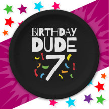 7th Birthday 7 Year Old Boy Party Birthday Dude 7