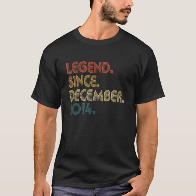 7th Birthday  7 Year Old Legend Since December 201 T-Shirt (Front)