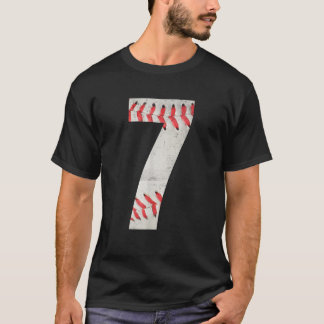 7th Birthday Baseball Boys Kids Seven 7 Seventh Bi T-Shirt