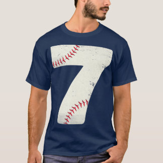 7th Birthday Baseball Boys Kids Seven Seventh Gift T-Shirt