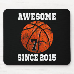 7th Birthday Basketball Player 7 Years Old Vintage Mouse Pad