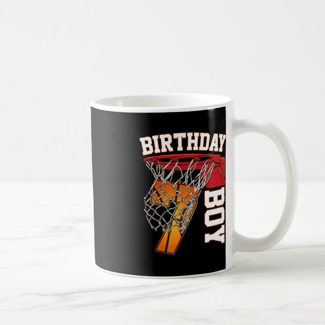 7th Birthday Boy Basketball 7 Year Old Theme Playe Coffee Mug (Right)