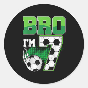 7th Birthday Boy Bro Im 7 Year Old Soccer Birthday Classic Round Sticker