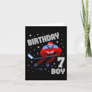 7th Birthday Boy Ice Hockey 7 Year Old Fun B-Day M Card