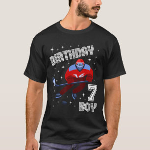 7th Birthday Boy Ice Hockey 7 Year Old Fun B-Day M T-Shirt