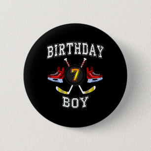 7th Birthday Boy - Ice Hockey 7 years old kid  2 Inch Round Button